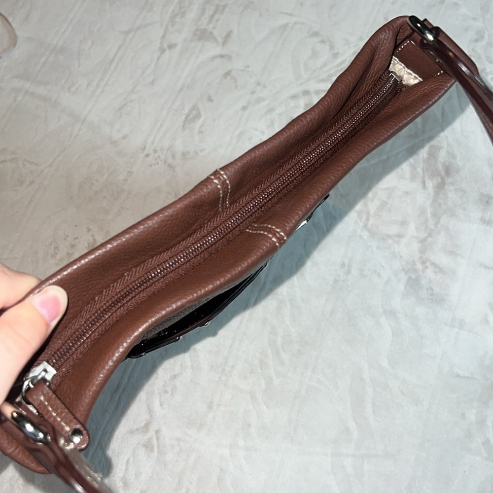 Tignanello Leather Bucket Handbag Shoulder Bag‎ Purse Brown - Picture 3 of 7